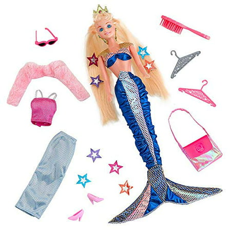 Poupée Barbie vêtements robe princesse sirène 2 Piece Outfit 3 Couleurs Vendeur Britannique